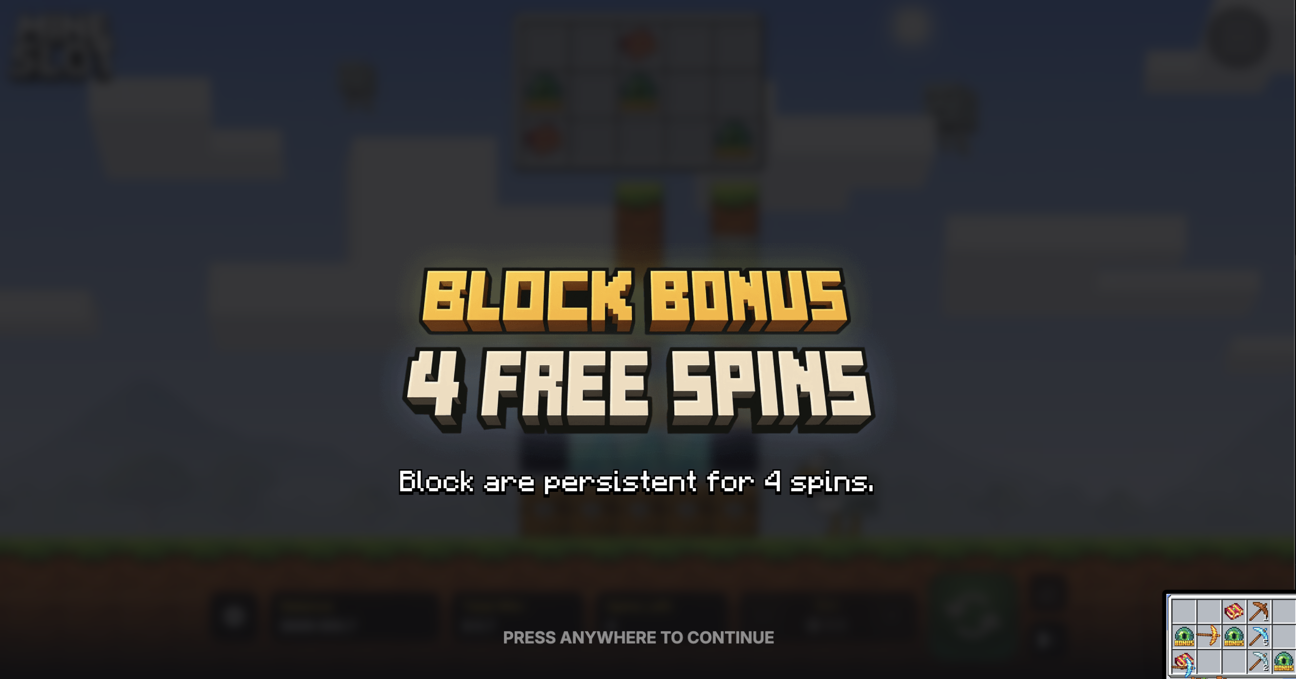 Mine Slot Block Bonus free spins round